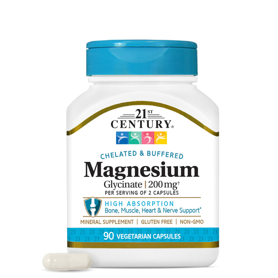 21st Century Chelated Magnesium Glycinate, 90 Capsules, (100 mg per Capsule), view 3