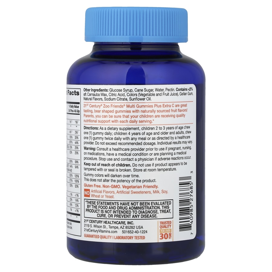 21st Century Zoo Friends® Multi Gummies, Plus Extra C, Great Tasting Fruit, 60 Gummies, view 3