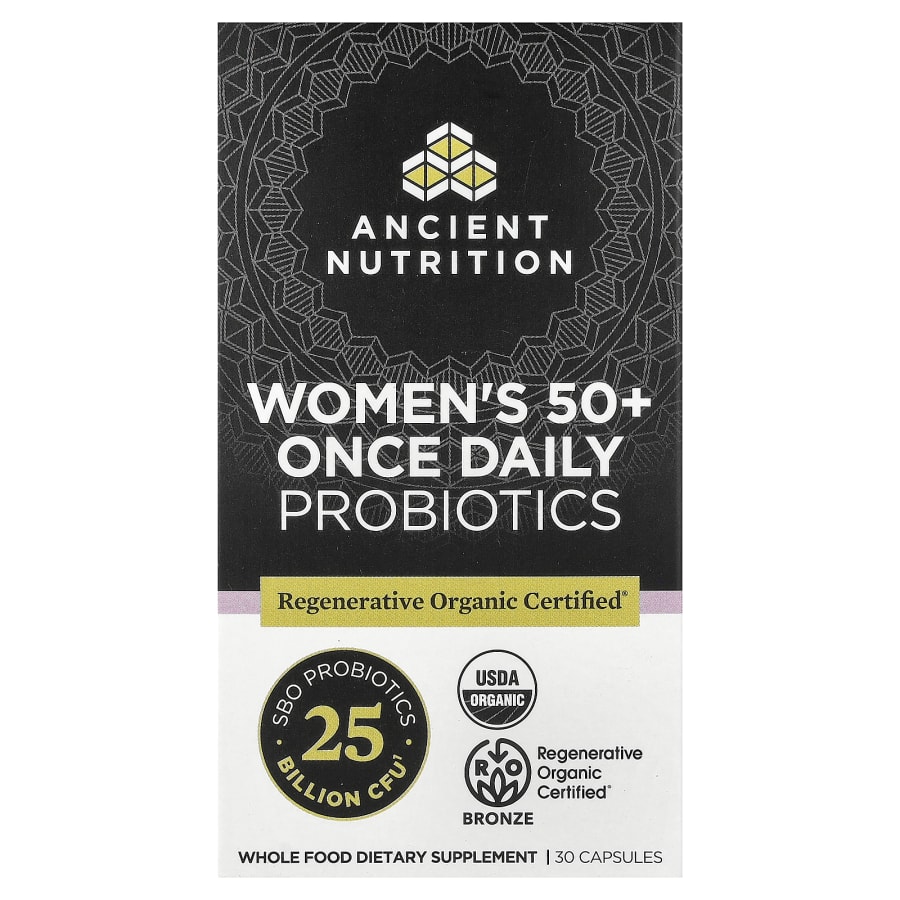 Ancient Nutrition Women's 50+ Once Daily Probiotics, 25 Billion CFU, 30 Capsules