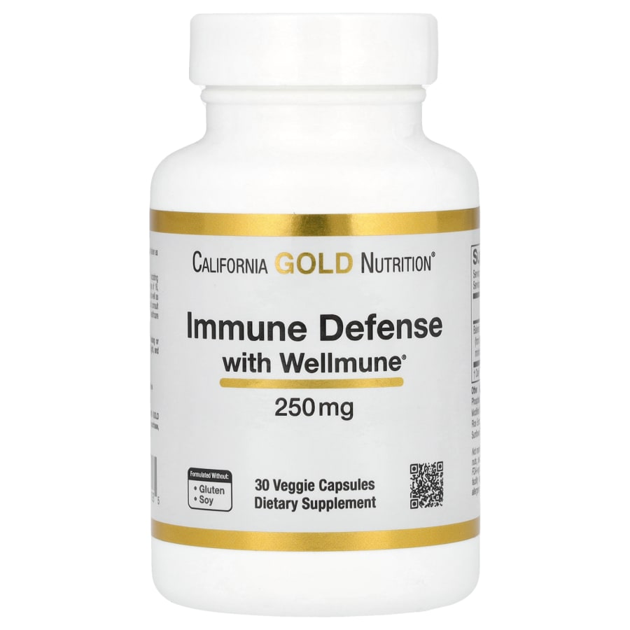 California Gold Nutrition Immune Defense with Wellmune®, Beta-Glucan, 250 mg, 30 Veggie Capsules