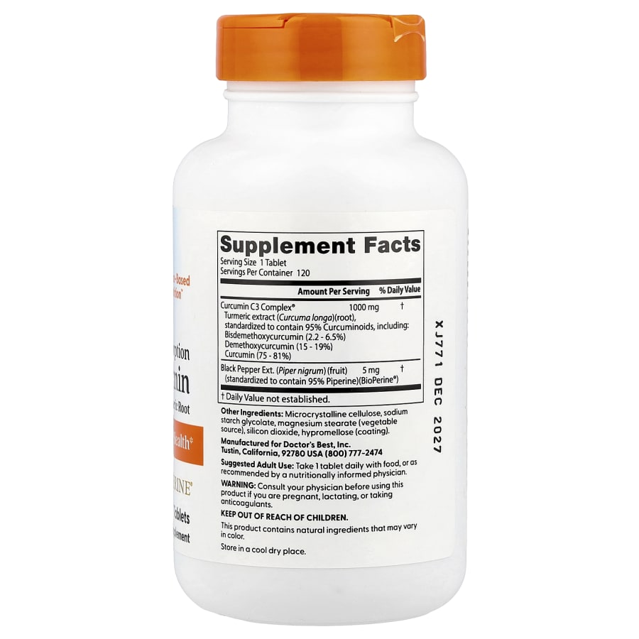 Doctor's Best High Absorption Curcumin, 120 Tablets, view 2