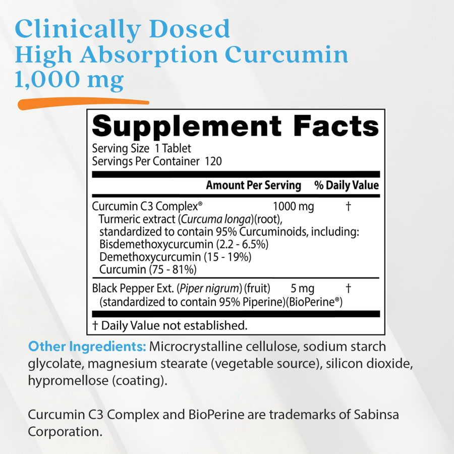 Doctor's Best High Absorption Curcumin, 120 Tablets, view 4