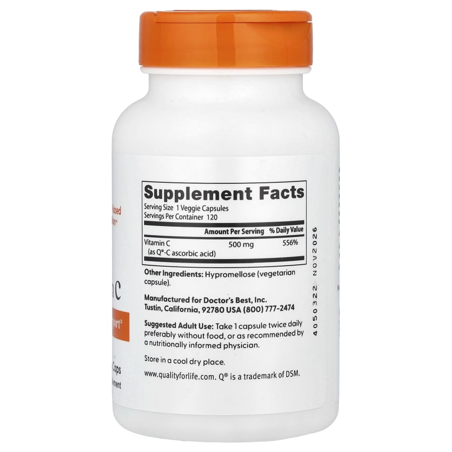 Doctor's Best Vitamin C , 500 mg, 120 Veggie Caps, view 2
