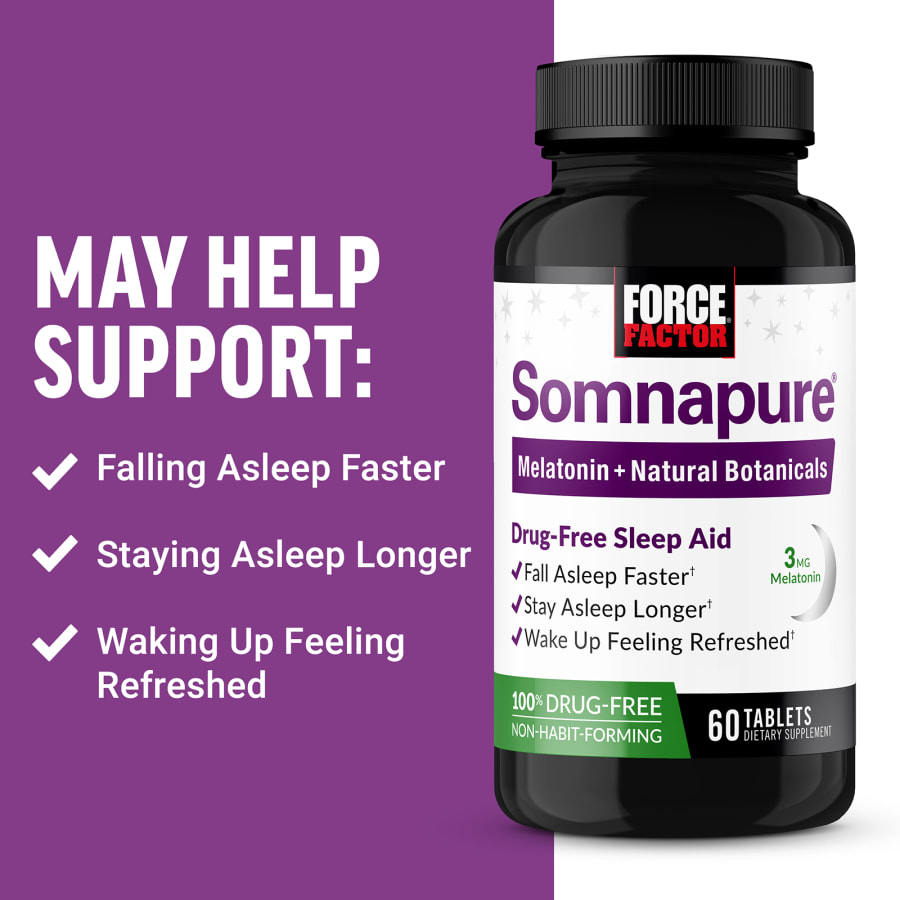Force Factor Somnapure®, Drug-Free Sleep Aid, 60 Tablets, view 3
