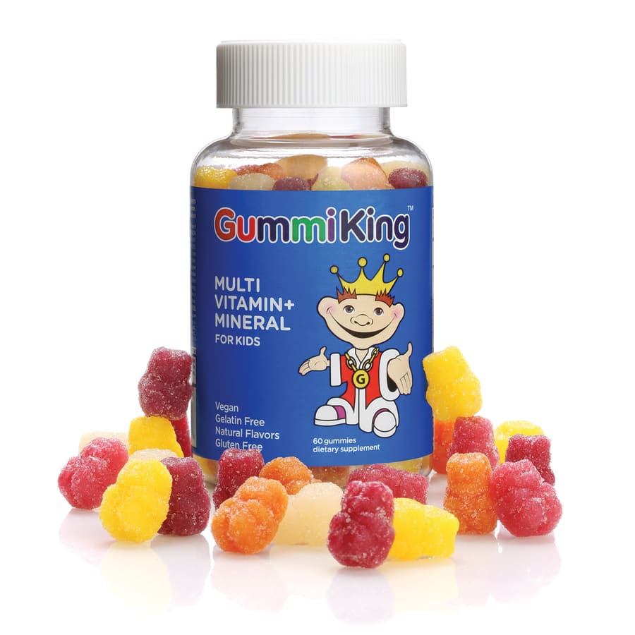 GummiKing Multi Vitamin + Mineral Gummies for Kids, Strawberry, Orange, Lemon, Grape, Cherry and Grapefruit, 60 Gummies, view 3