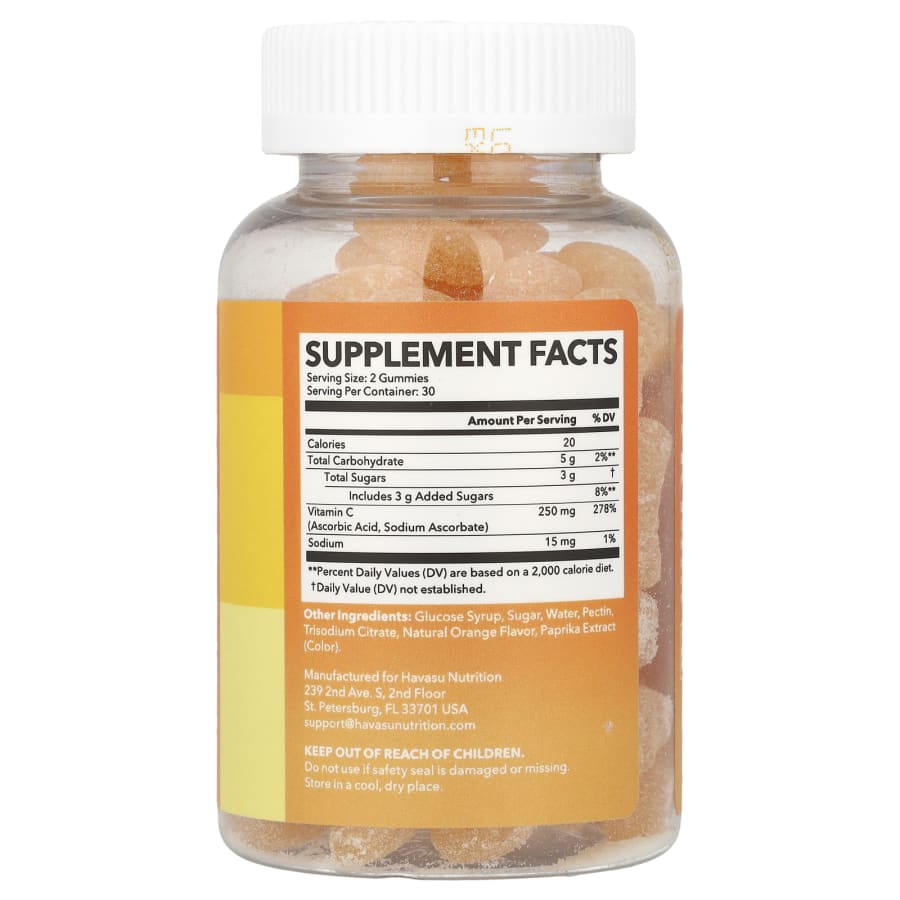 Havasu Nutrition Vitamin C Gummies, Daily Immune+, Orange, 60 Gummies, view 2