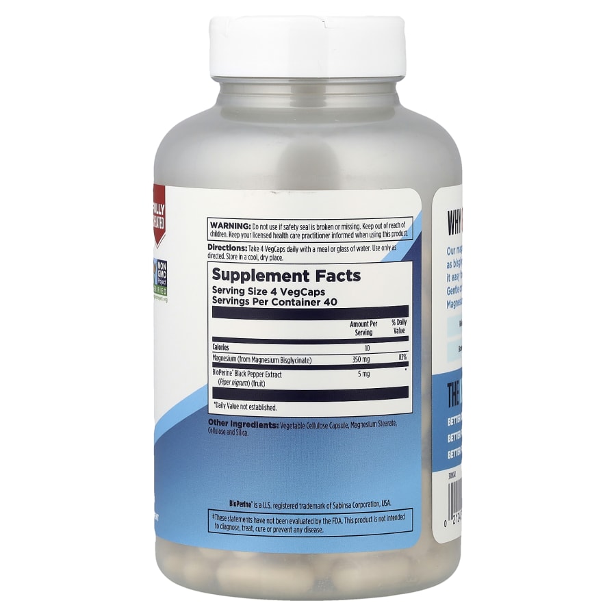 KAL High Absorption Magnesium Glycinate 350, 160 VegCaps, view 2