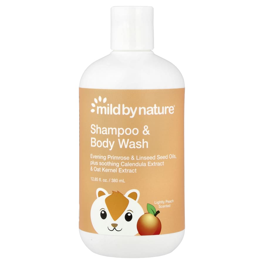 Mild By Nature Tear-Free Baby Shampoo & Body Wash, Peach, 12.85 fl oz (380 ml)