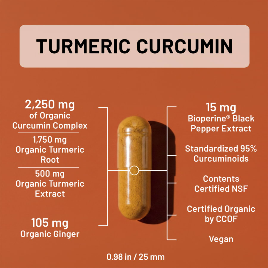 NatureWise Organic Turmeric Curcumin, 180 Vegan Capsules, view 4