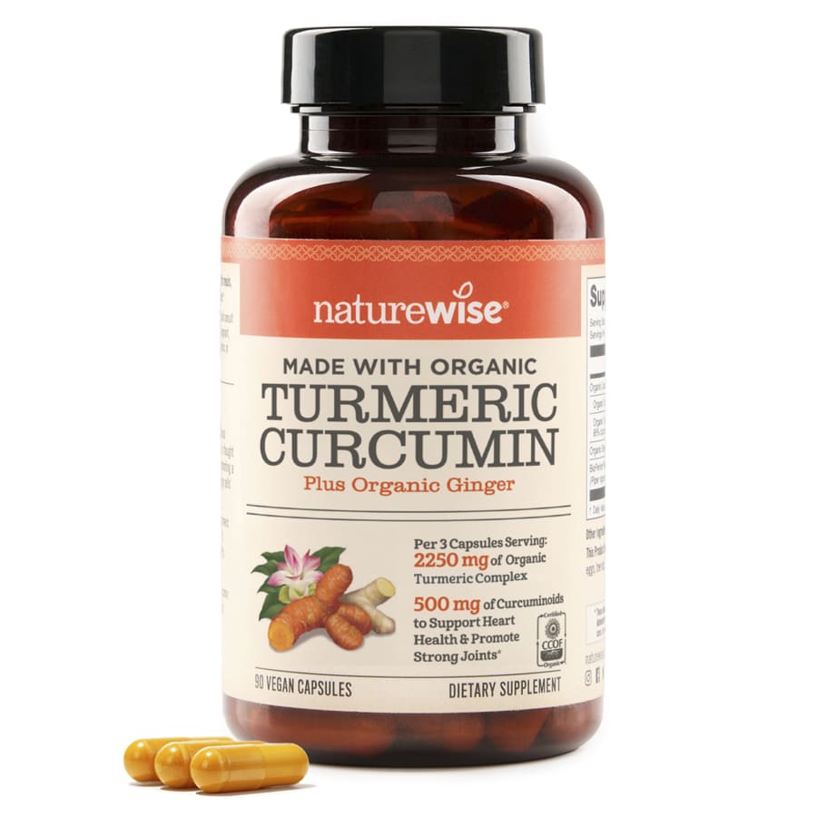 NatureWise Organic Turmeric Curcumin, 90 Vegan Capsules, view 3