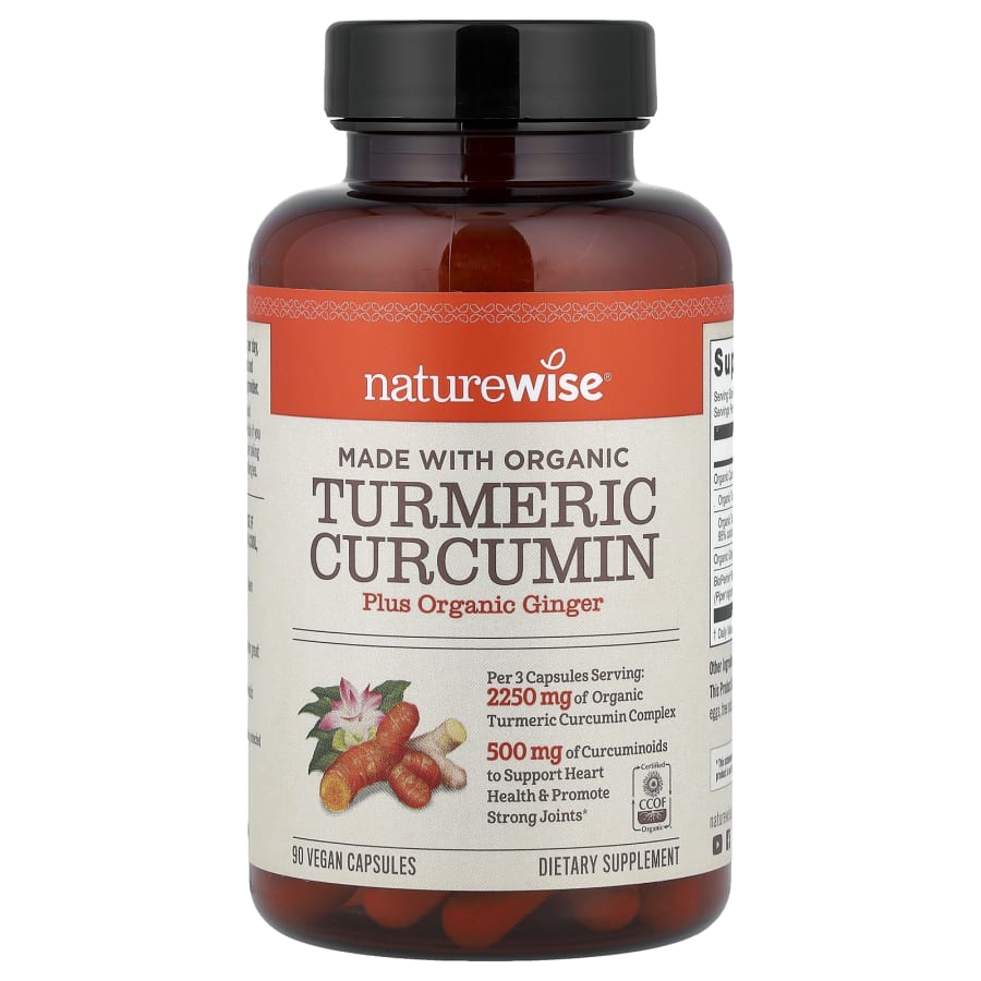 NatureWise Organic Turmeric Curcumin, 90 Vegan Capsules