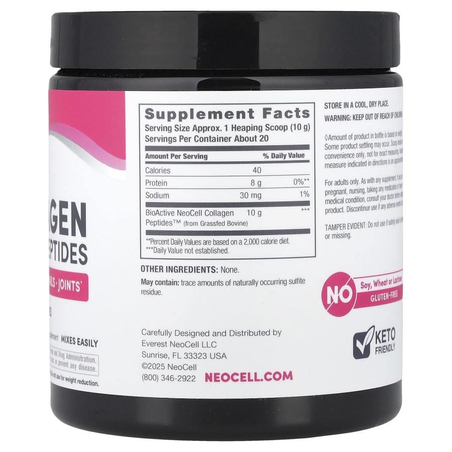 NeoCell Grassfed Collagen Peptides, Unflavored, 7 oz (200 g), view 2