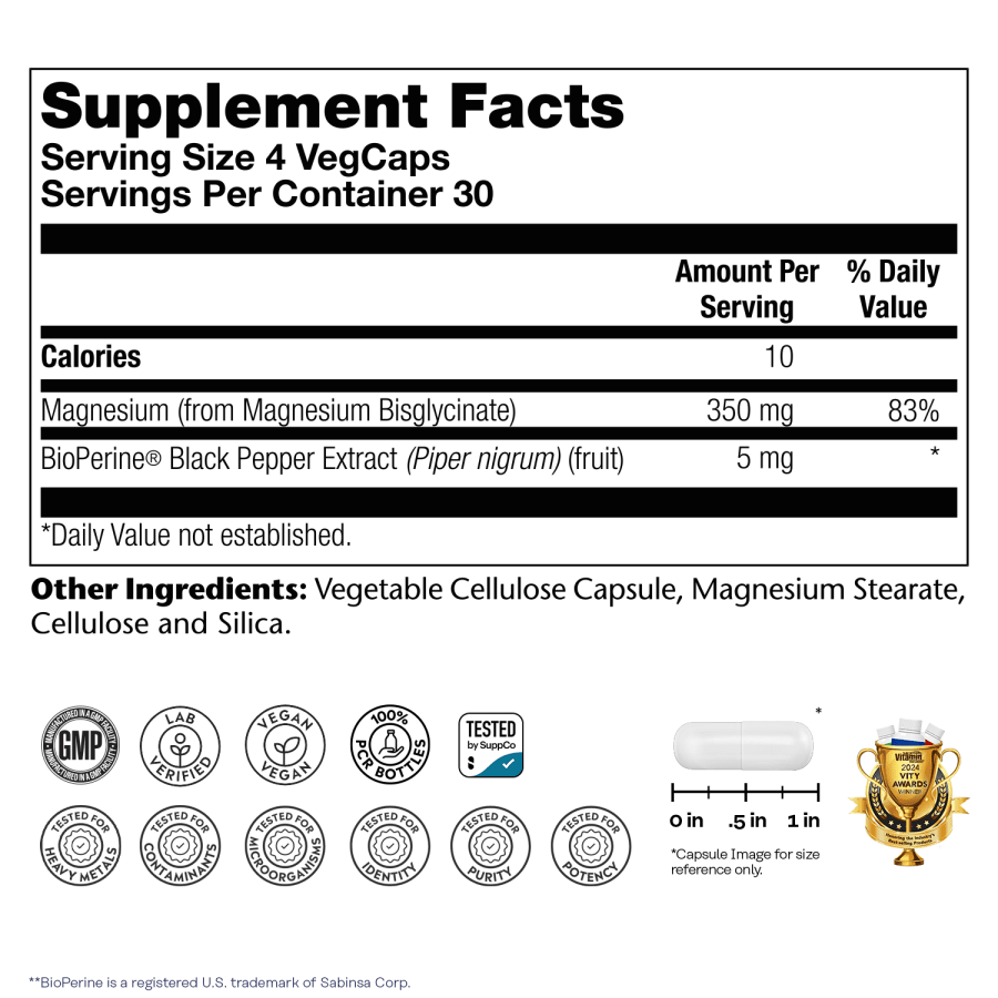 Solaray High Absorption Magnesium Glycinate, 120 VegCaps, view 3