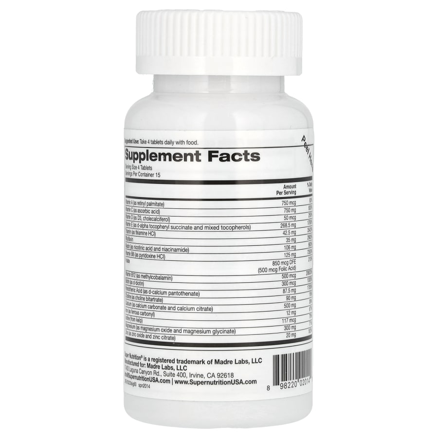 Super Nutrition Super Immune, Immune-Strengthening Multivitamin with Glutathione, High-Potency Vitamins, Minerals and Herbs, 60 Tablets, view 2