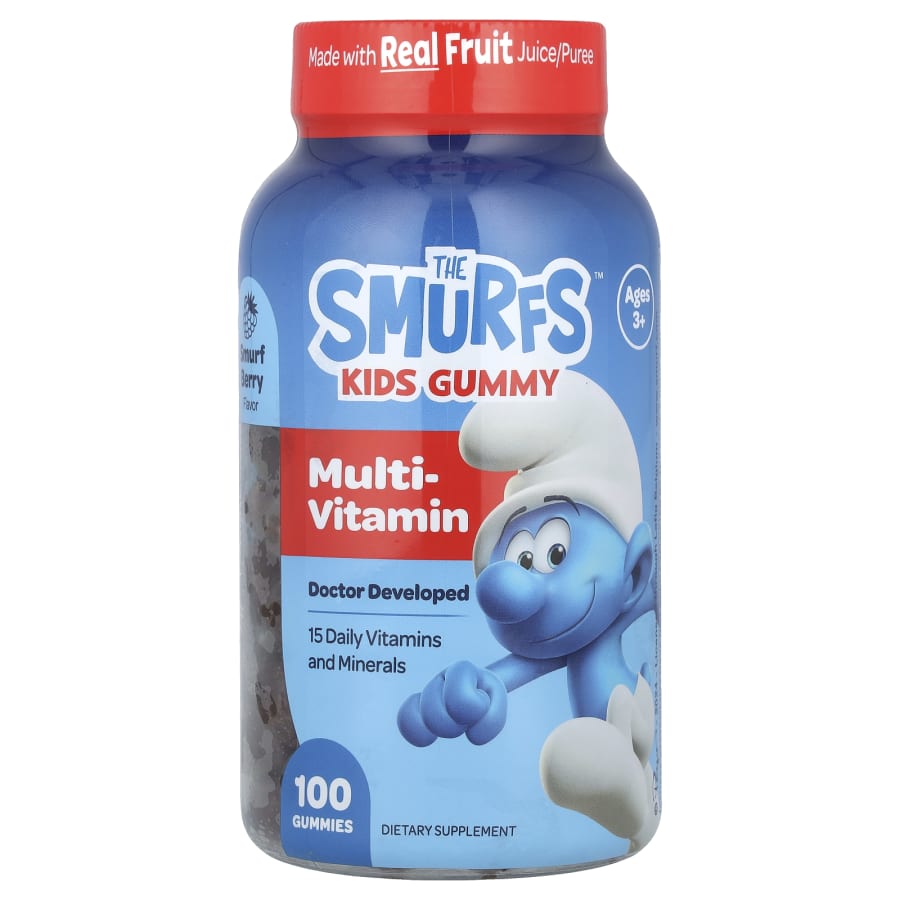 The Smurfs Kids Gummy, Multi-Vitamin, Ages 3+, Smurf Berry, 100 Gummies